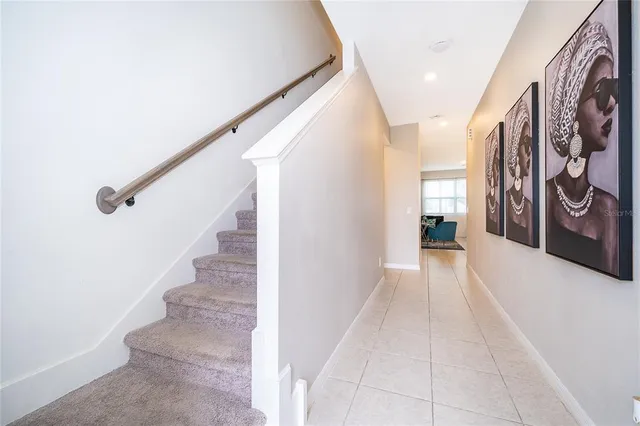 a view of an entryway with stairs