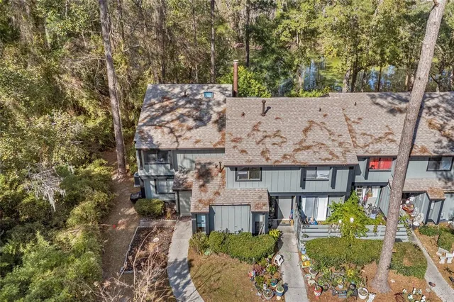 an aerial view of a house