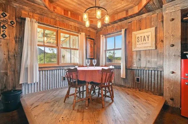 a view of a lake with a outdoor space