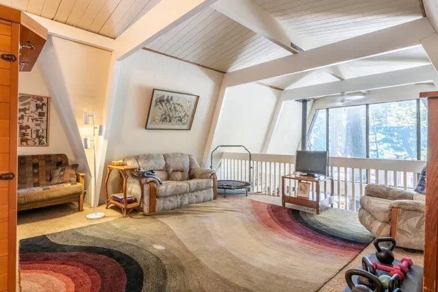 a view of livingroom with furniture and toys