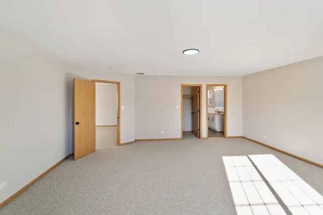 an empty room with closet