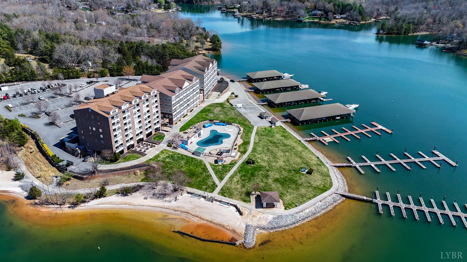 1245 Graves Harbor Trail, Unit 2101 Huddleston, VA 24104 - Photo 36 of 40 an aerial view of a house with outdoor space swimming pool and outdoor seating