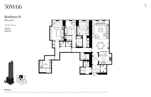 $8,450,000 | 50 West 66th Street, Unit 17B | Upper West Side