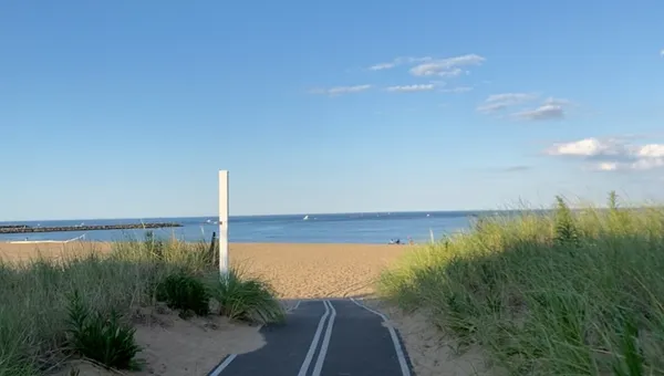 a view of a lake and a yard