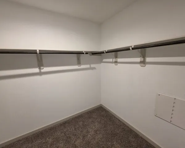 a view of small space with racks on the wall