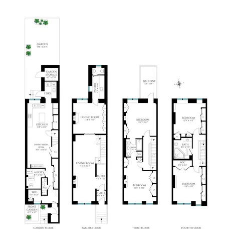 a view of a brick building with many windows