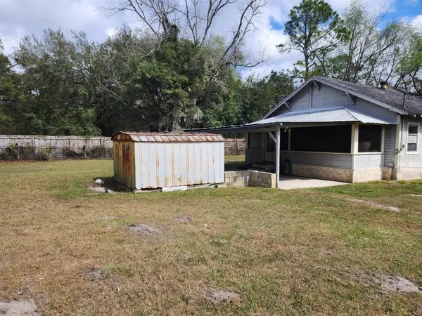 a backyard of a house