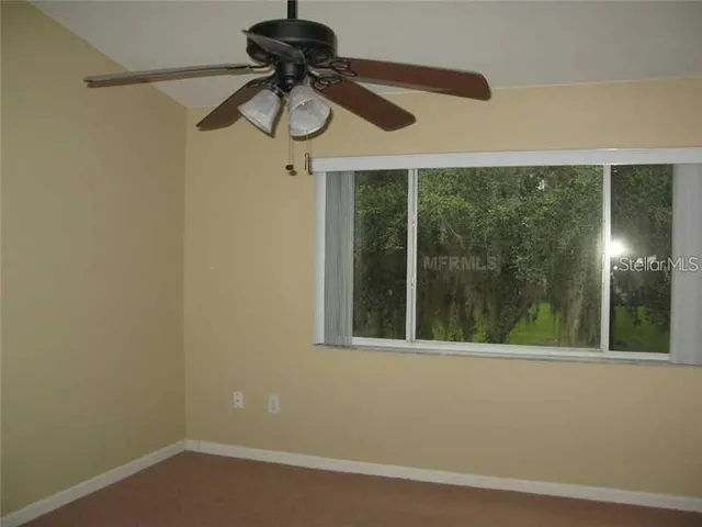 a view of a small space with a window