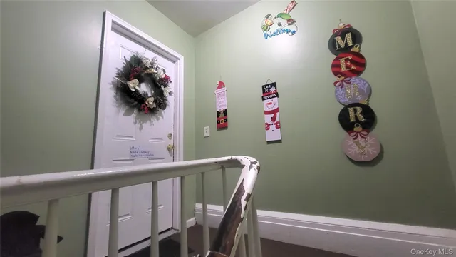 a view of dining room and wooden floor