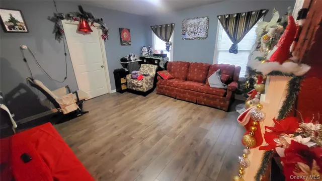 a living room with furniture and a couch