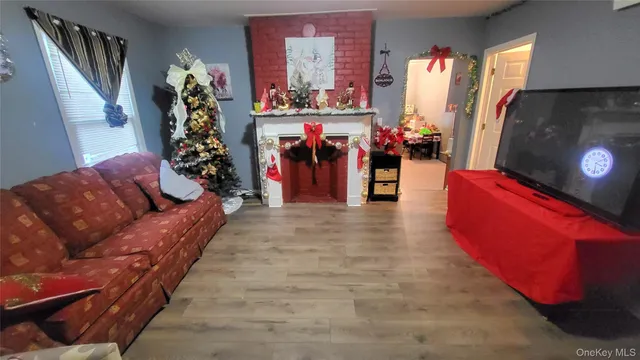 a living room with furniture