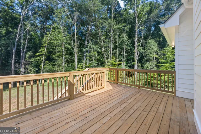 a view of a wooden deck