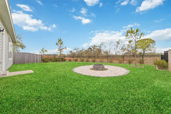 a view of a golf course with a garden