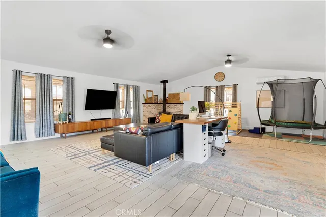 a living room with furniture and a couch