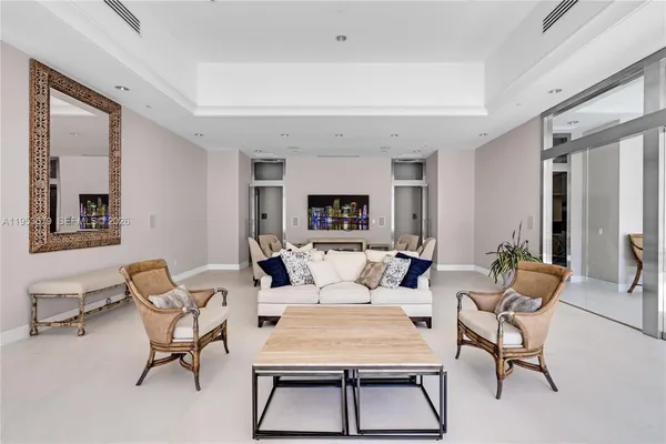 a living room with furniture