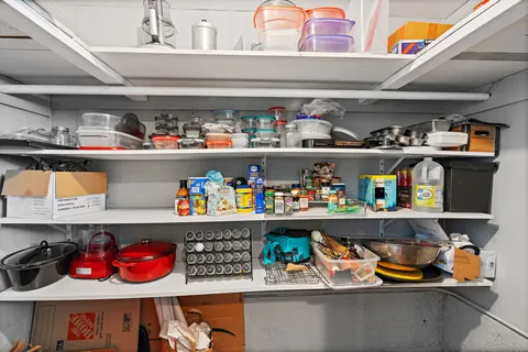 a store room with lots of different kinds of food