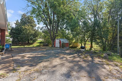 a view of a yard with a trees