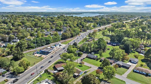 a view of a city with lots of trees