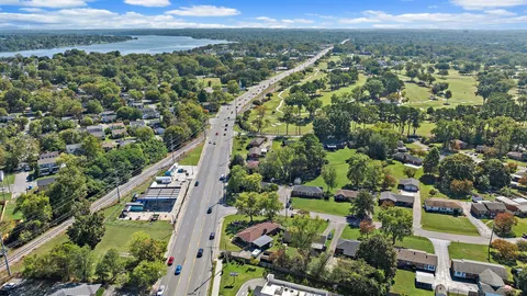 an aerial view of a city