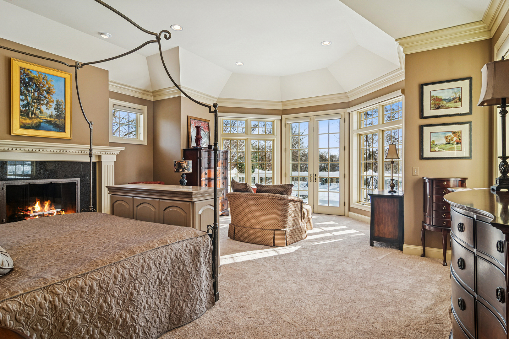 1520 MacAlpin Circle Inverness, IL 60010 - Photo 19 of 58 a bedroom with furniture and a fireplace
