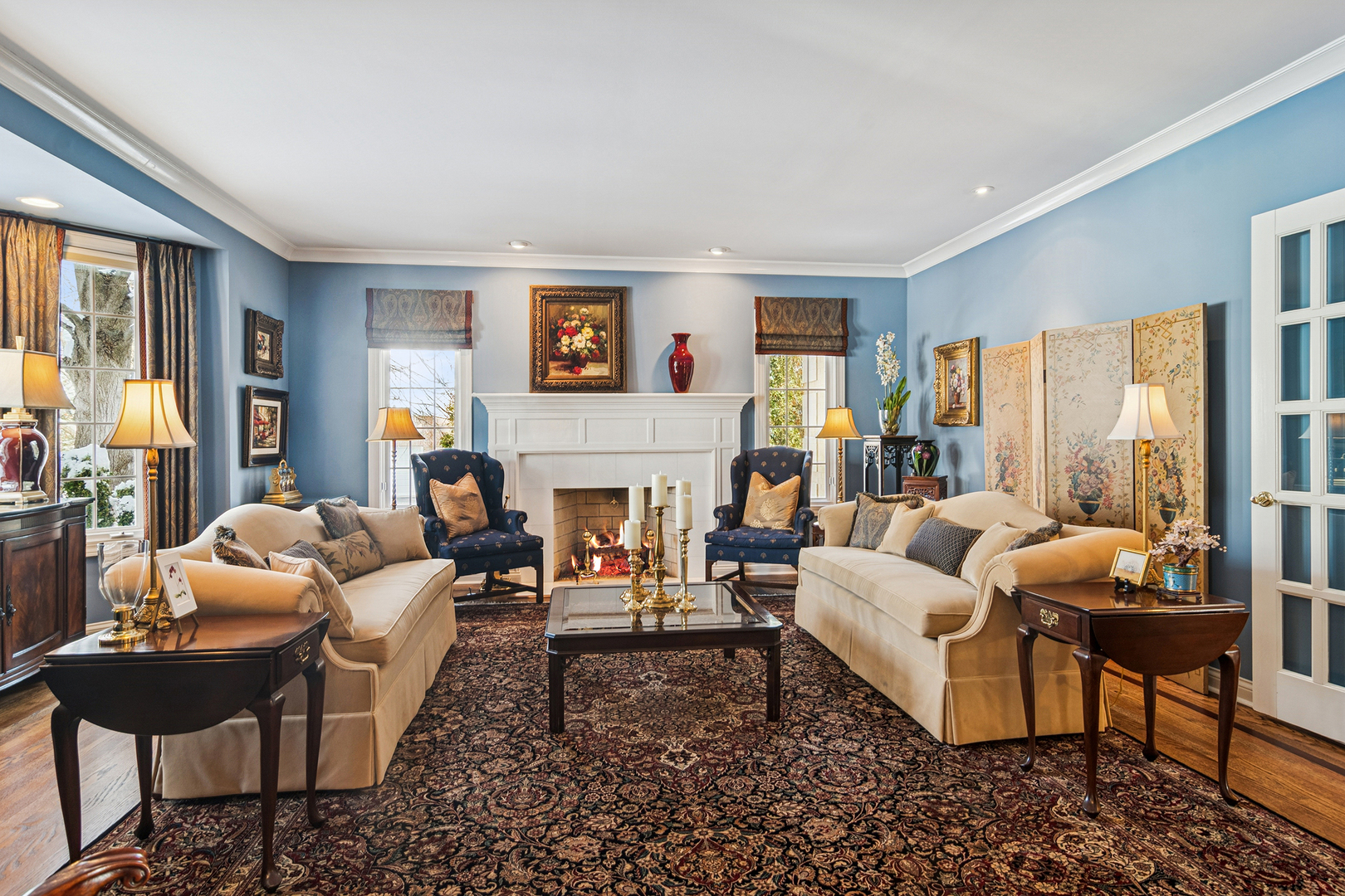 1520 MacAlpin Circle Inverness, IL 60010 - Photo 9 of 58 a living room with furniture fireplace and a large window