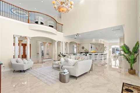 a large dining space with furniture