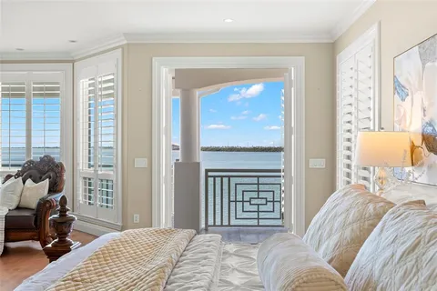 a view of a hallway with a large window