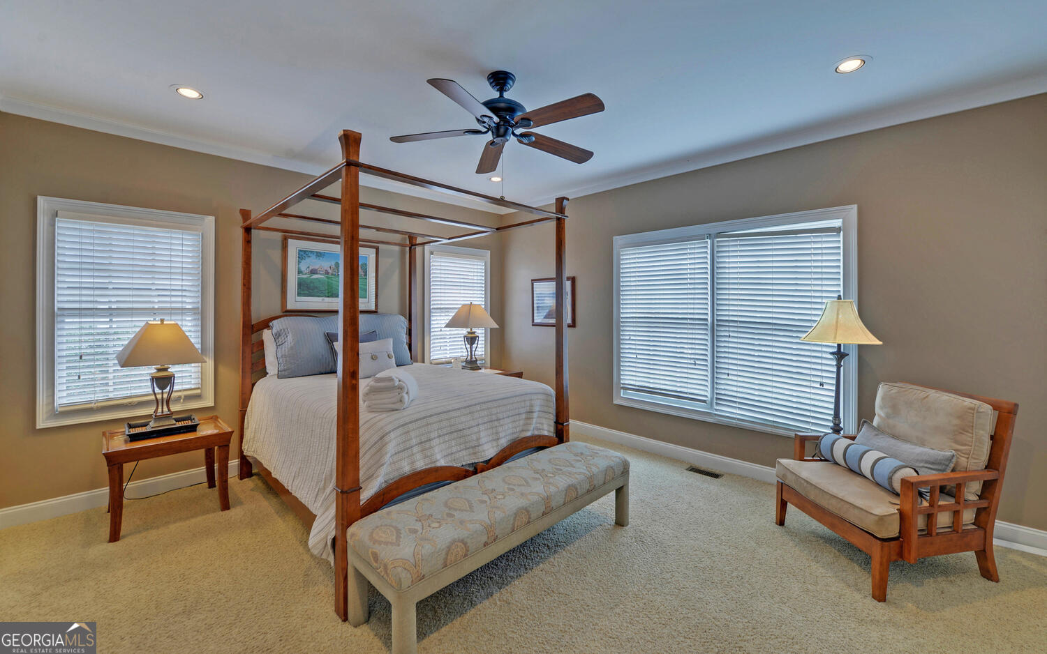 29 Cottage Lane Toccoa, GA 30577 - Photo 15 of 49 a bedroom with a bed and a chandelier