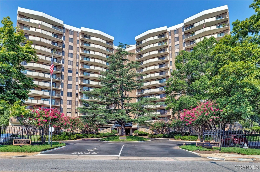 a front view of a building