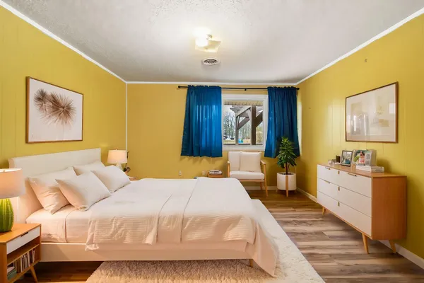 a bathroom with a shower and a toilet