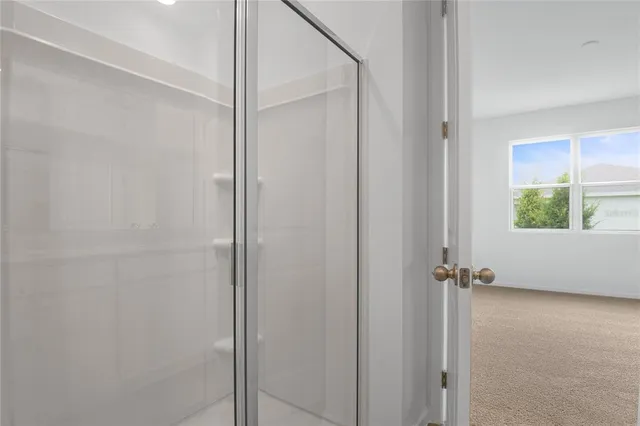 a bathroom with a window