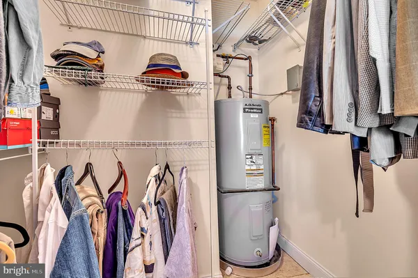 a close view of walk in closet
