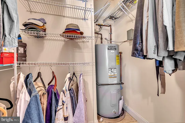 a close view of walk in closet