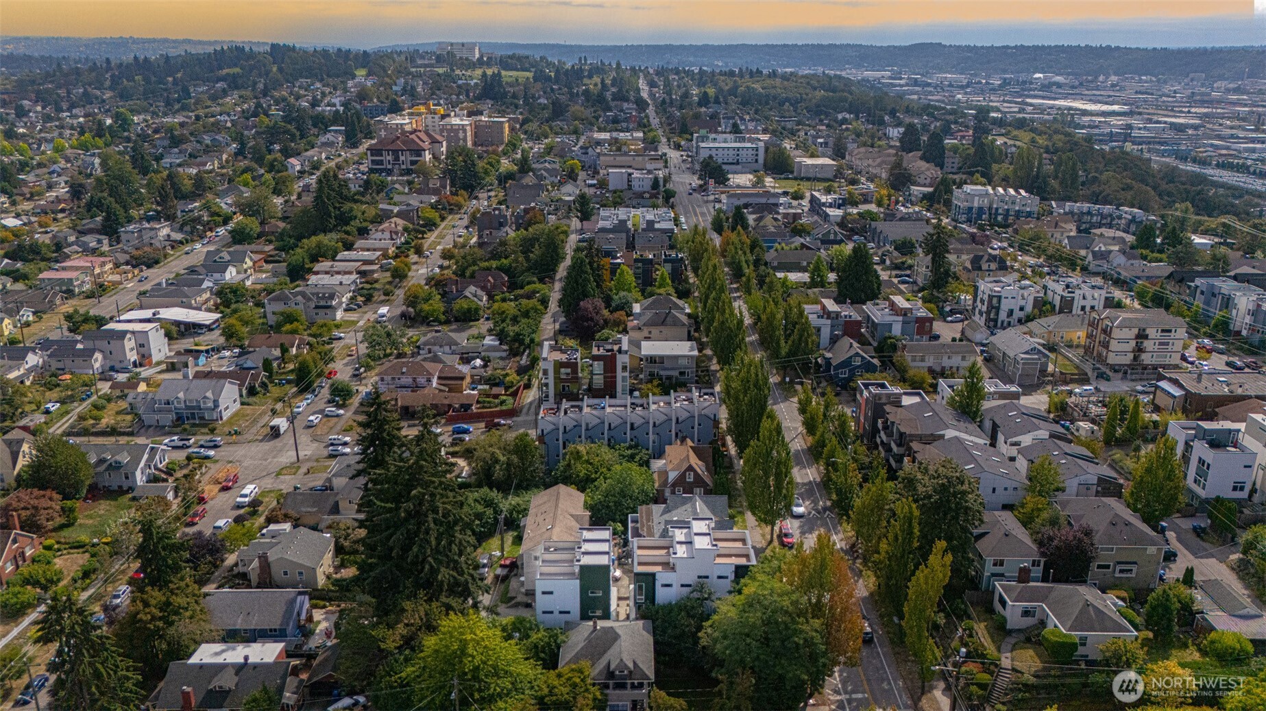 2108 15th Avenue South, Unit B Seattle, WA 98144 - Photo 38 of 40 an aerial view of a city with lots of residential buildings