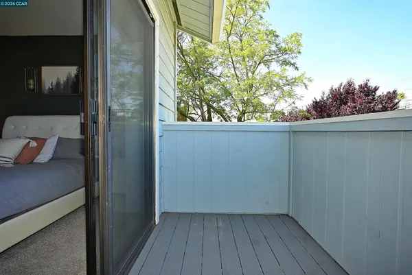 a view of a space with plants and wooden fence