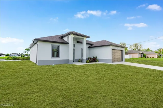 a house view with a garden space
