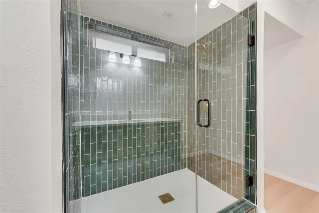 a bathroom with a shower