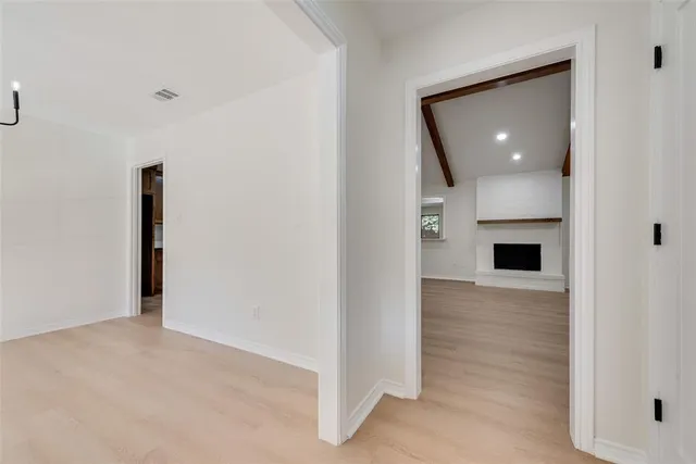 a view of a livingroom with a fireplace