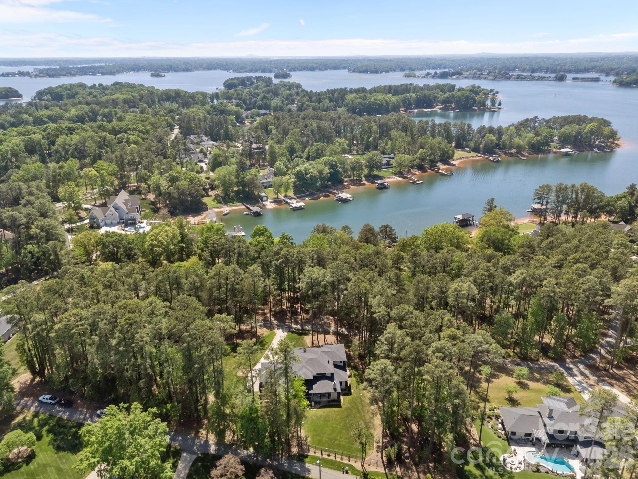 132 Binns Road Mooresville, NC 28117 - Photo 40 of 48 an aerial view of a city with lots of residential buildings lake and ocean view