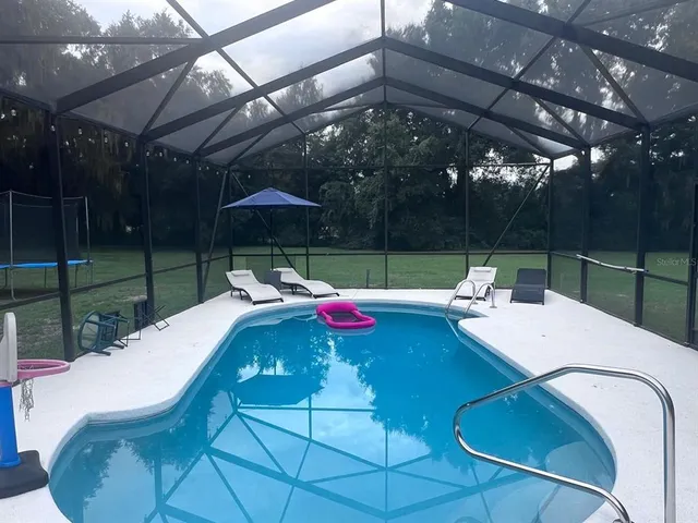 a view of a park with slide