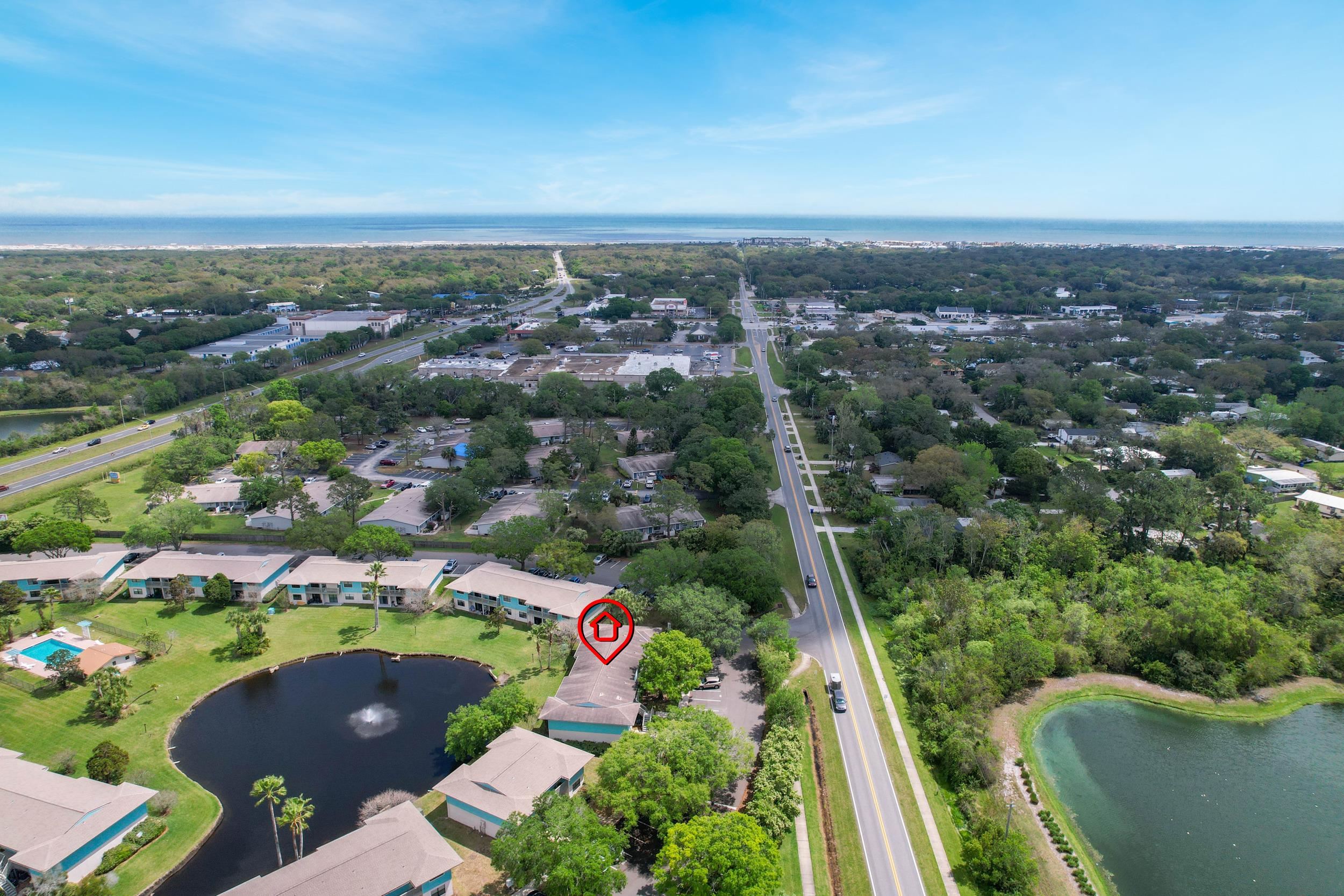 an aerial view of multiple house