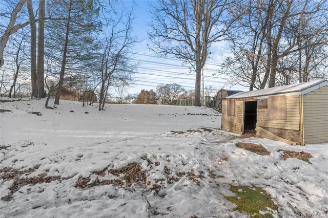 a view of backyard of house