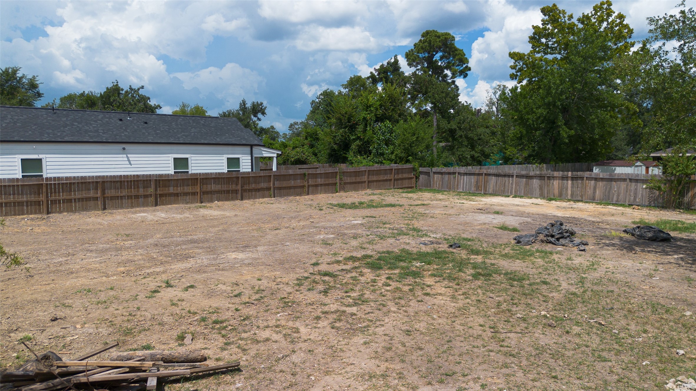 a backyard of a house