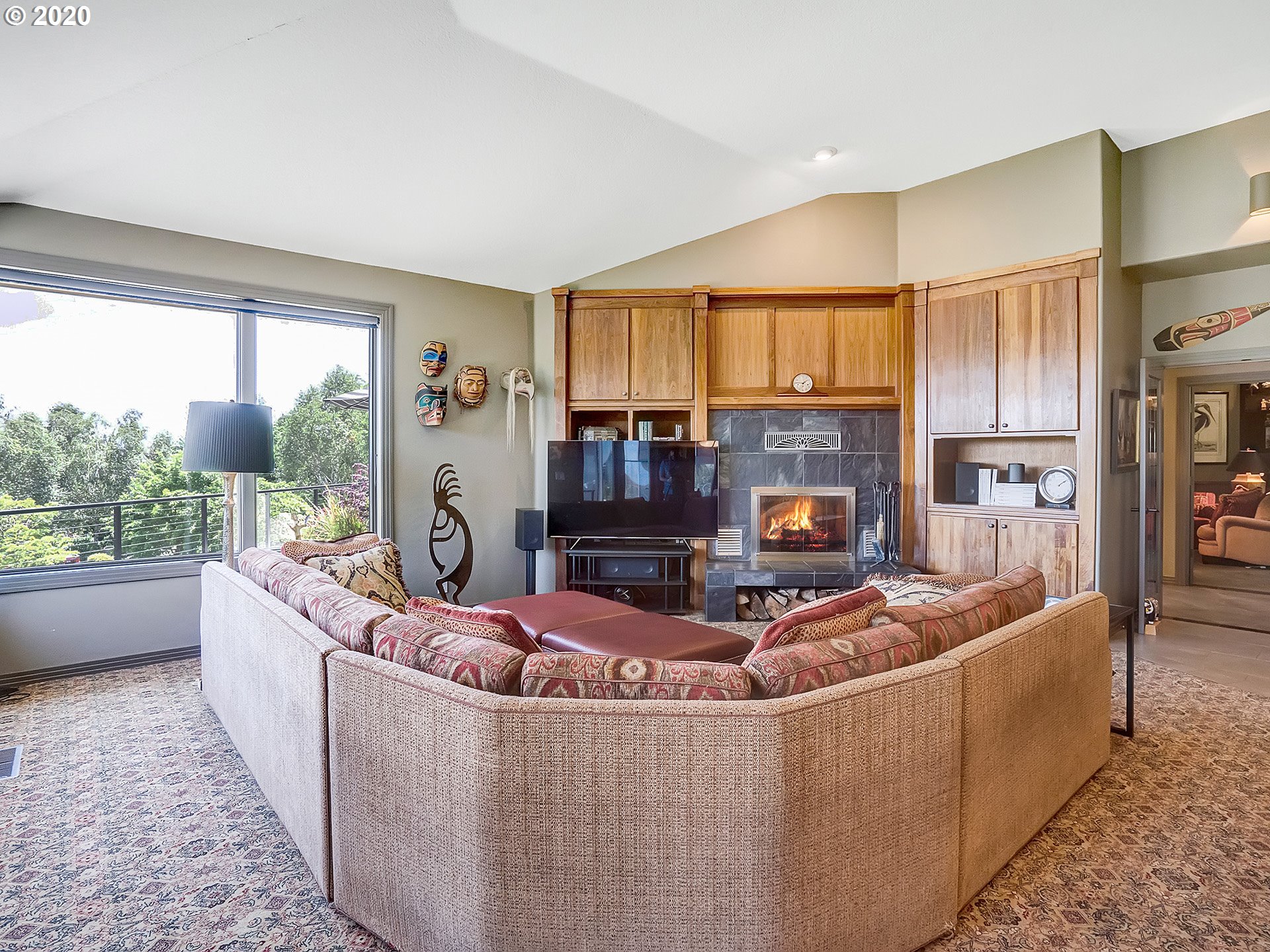 27019 Southwest Ladd Hill Road Sherwood, OR 97140 - Photo 7 of 32 a living room with fireplace furniture and a large window