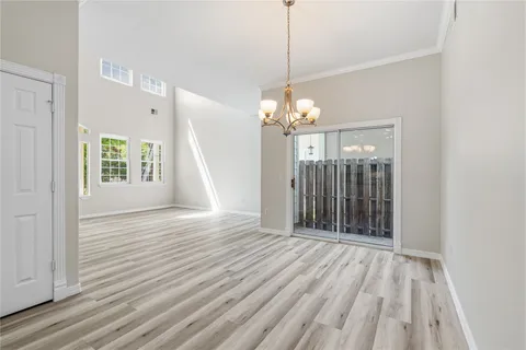 a view of livingroom with chandelier