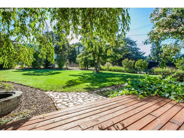 a view of a backyard with a garden