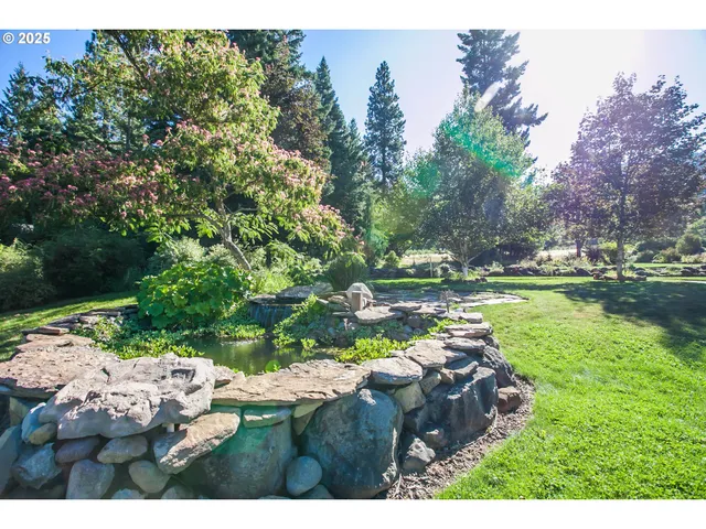 a view of a lush green field