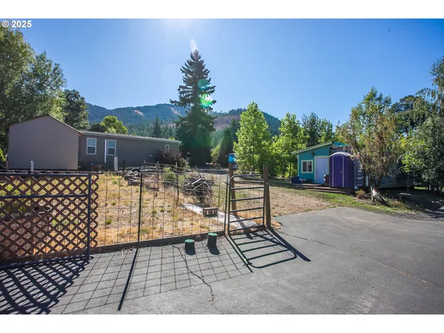 a view of a backyard