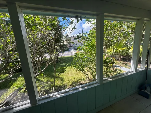 a view of a garden from a window