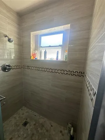 a bathroom with a window